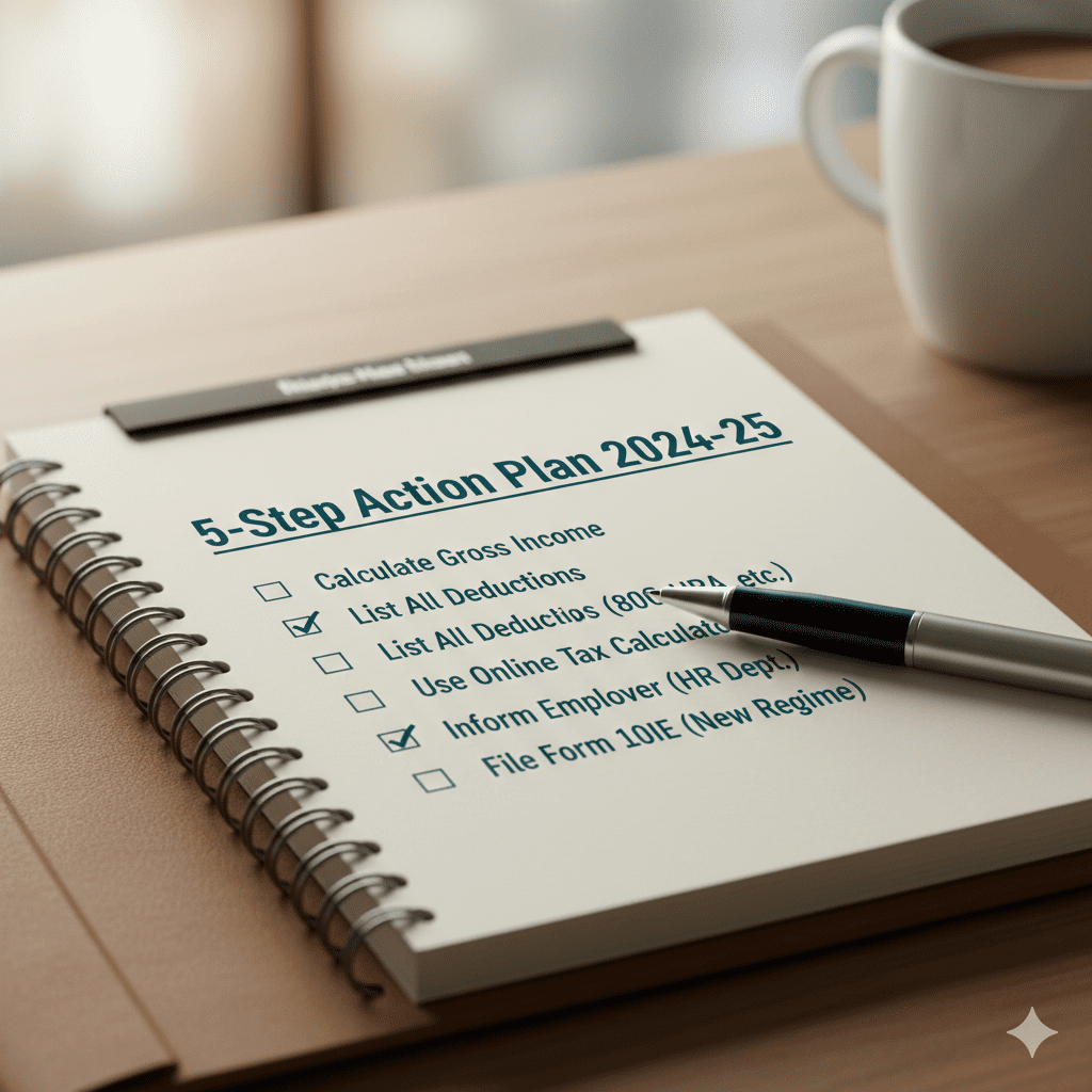 Actionable 5-step checklist for choosing the right income tax regime in India.