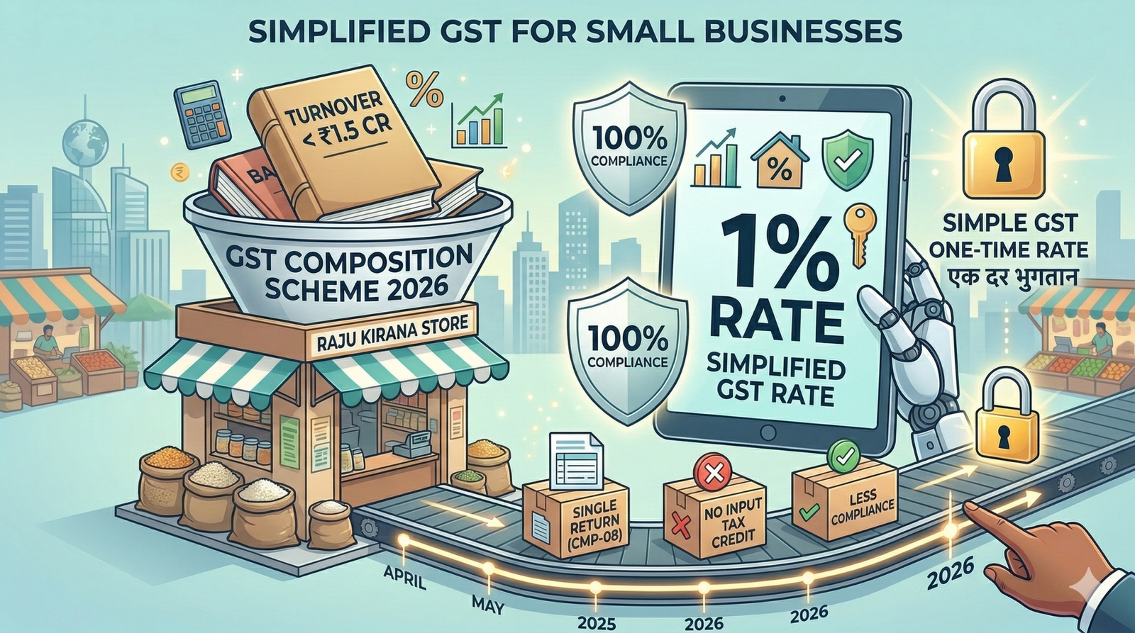 GST Composition Scheme 2026: पात्रता, दर और नियम | पूरी गाइड