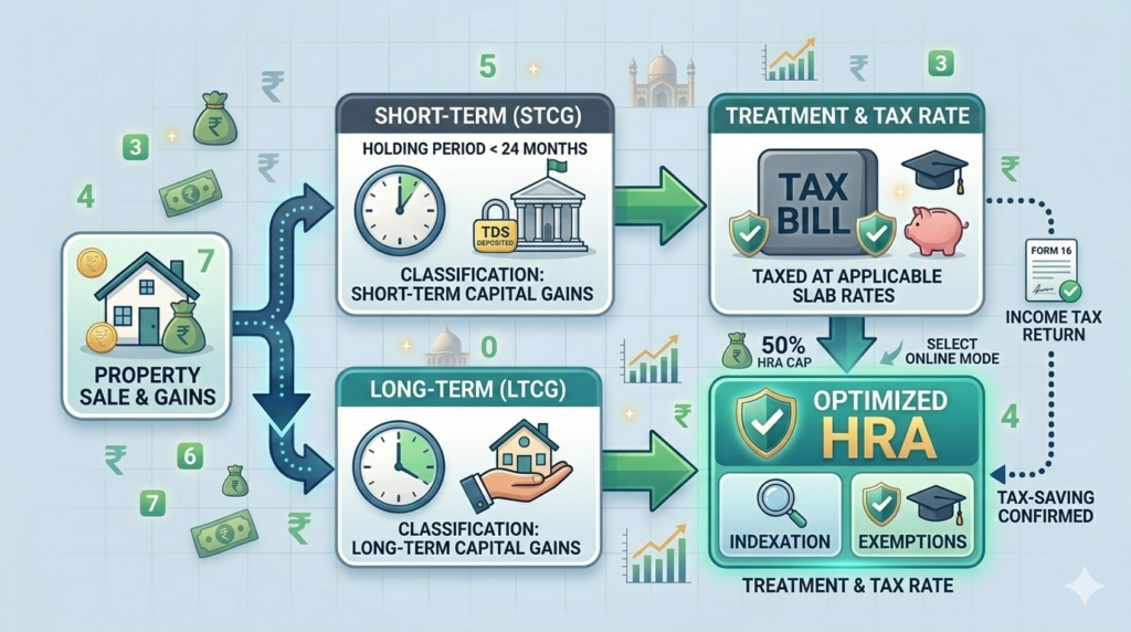 Property holding period for Capital Gains Tax India 2026.