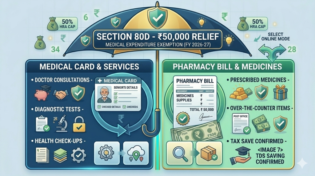 Section 80D मेडिकल खर्चों पर भारी राहत