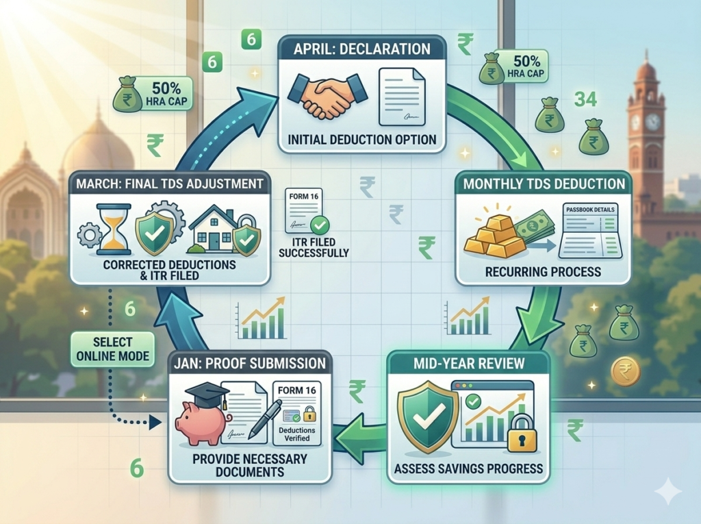 Yearly tax declaration cycle for employees.