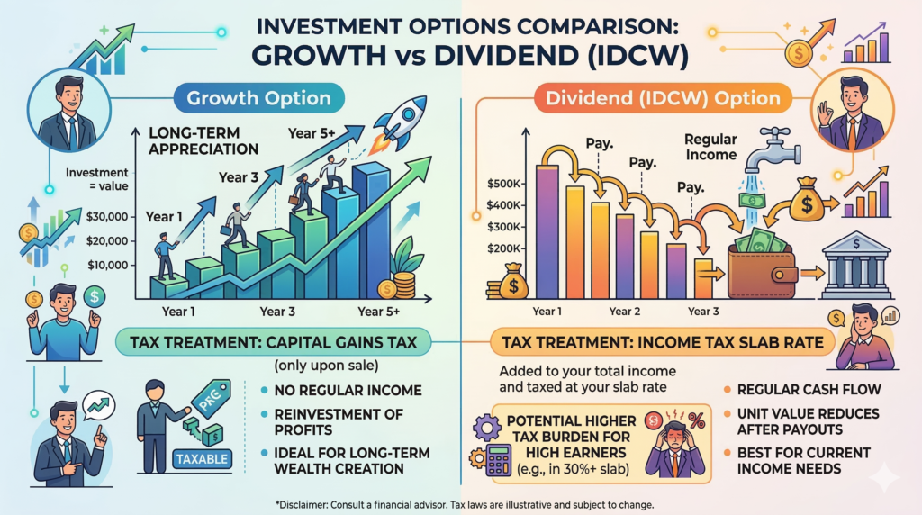 Tax Impact: Mutual Fund Growth vs Dividend Options