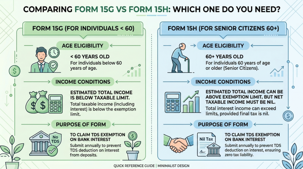 Form 15G और 15H TDS से बचने का कानूनी तरीका 