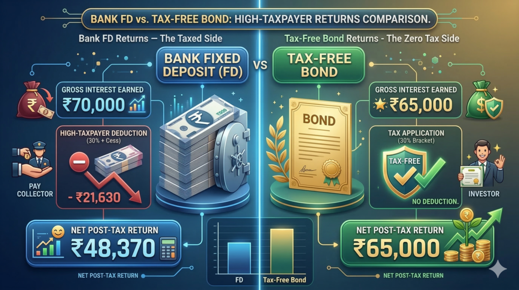 केस स्टडी ₹50 लाख का निवेश - FD बनाम Tax-Free Bonds